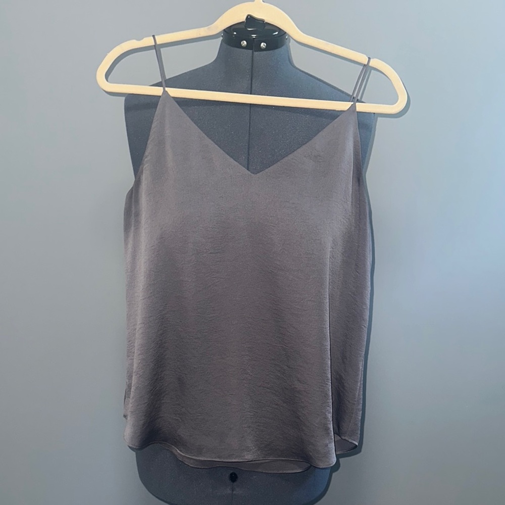 Express Charcoal Gray Satin V-Neck Camisole